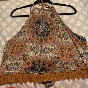 Plus Size open back tie top